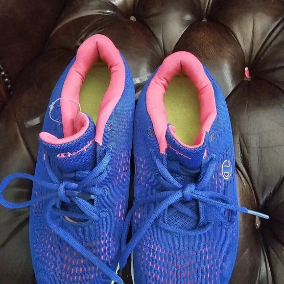Champion Womens Size 7.5 Blue Pink Lace Up Athletic Sneakers - Picture 7 of 10